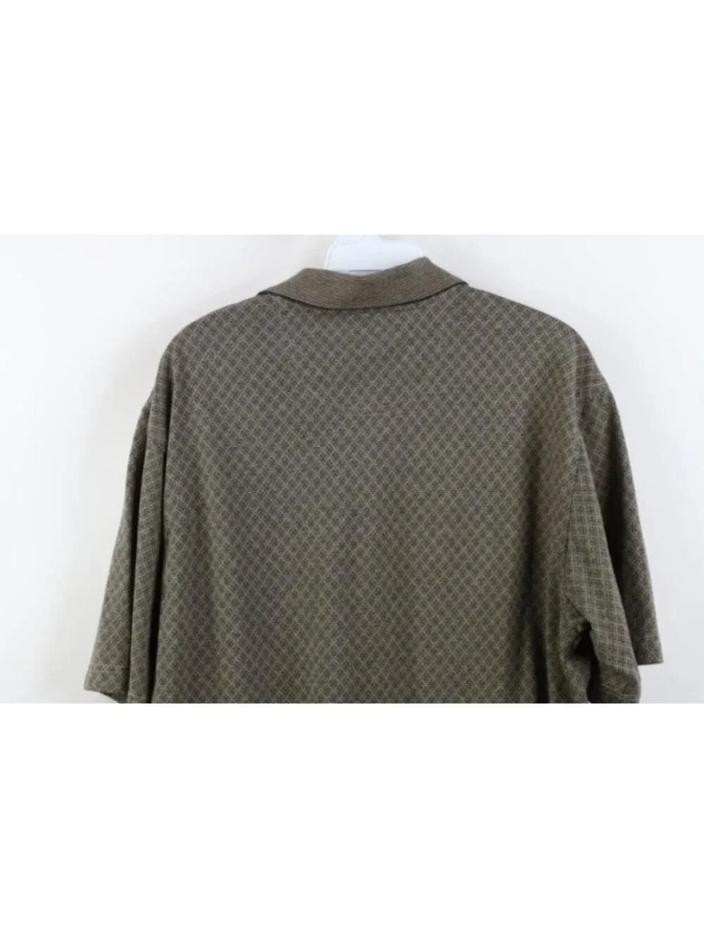 Vintage 90s Streetwear Mens Medium Faded Argyle Diamond Knit Golf Polo Shirt